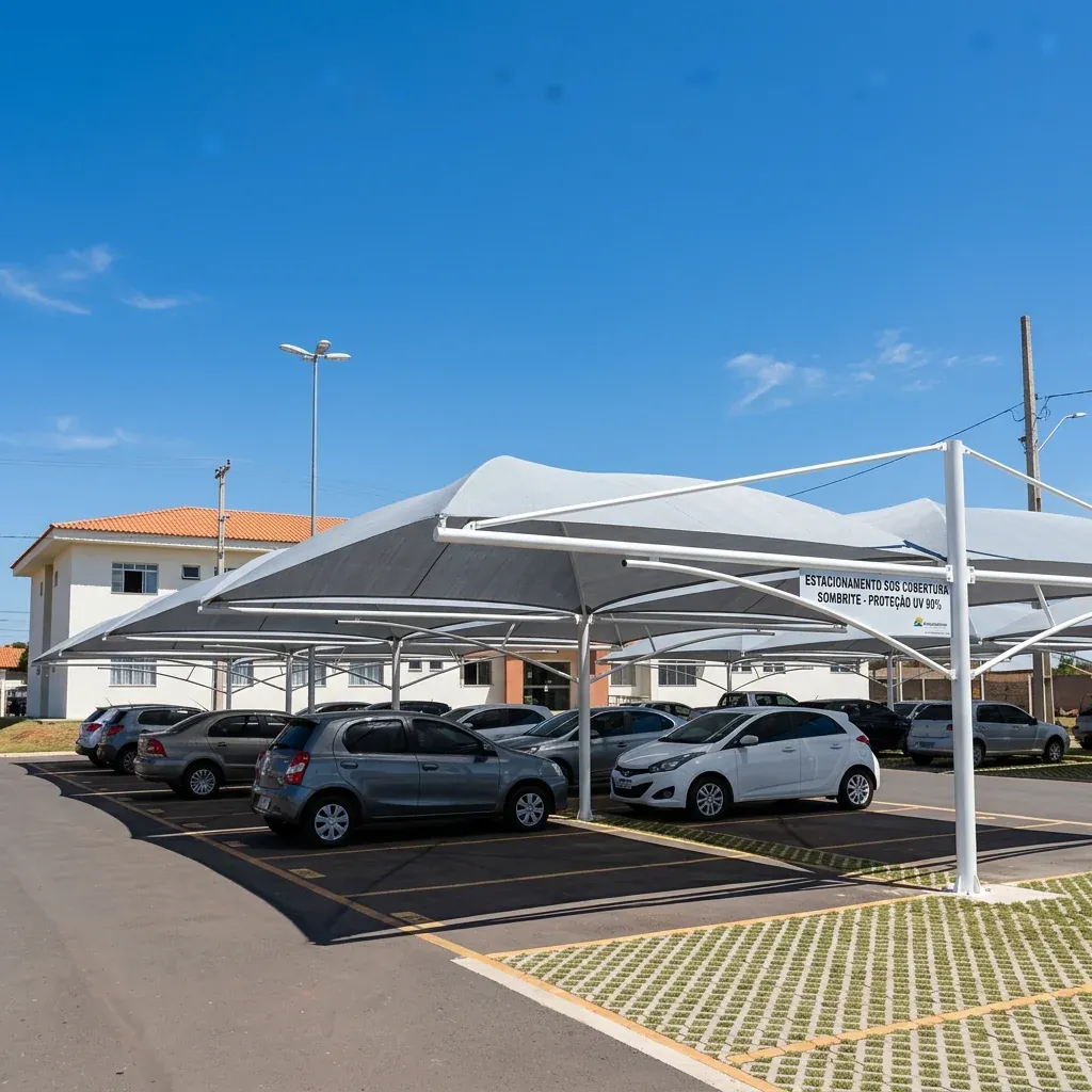 Cobertura de Sombrite (Tela de Sombreamento) — projeto e acabamento 3