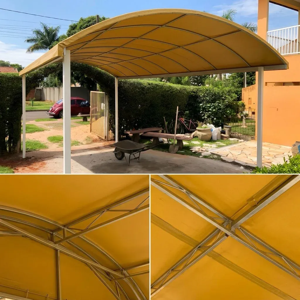 Cobertura Fixa de Lona PVC — projeto e acabamento 1