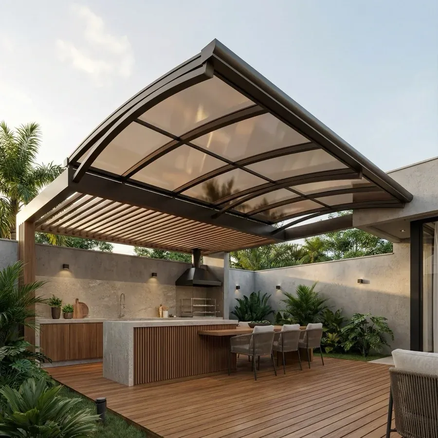 Cobertura para Piscina — projeto e acabamento 1