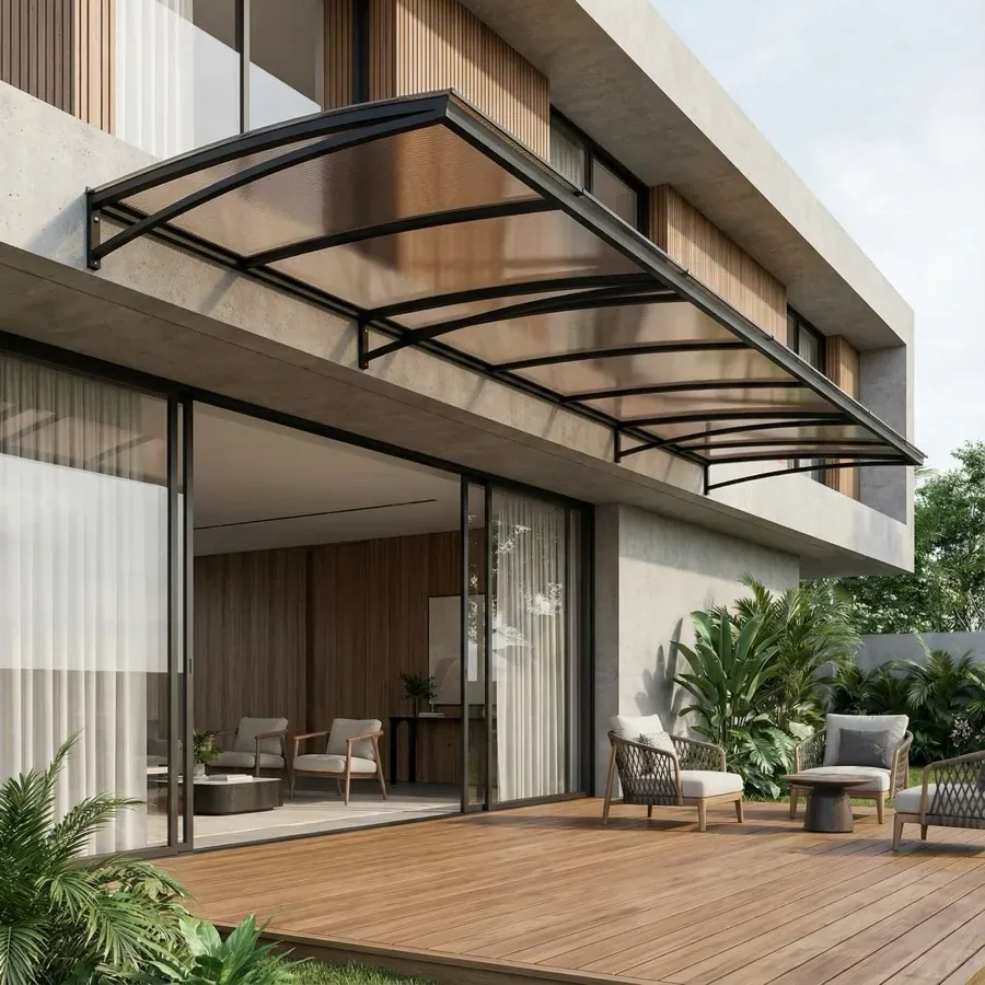 Toldo de Policarbonato Alveolar — projeto e acabamento 2