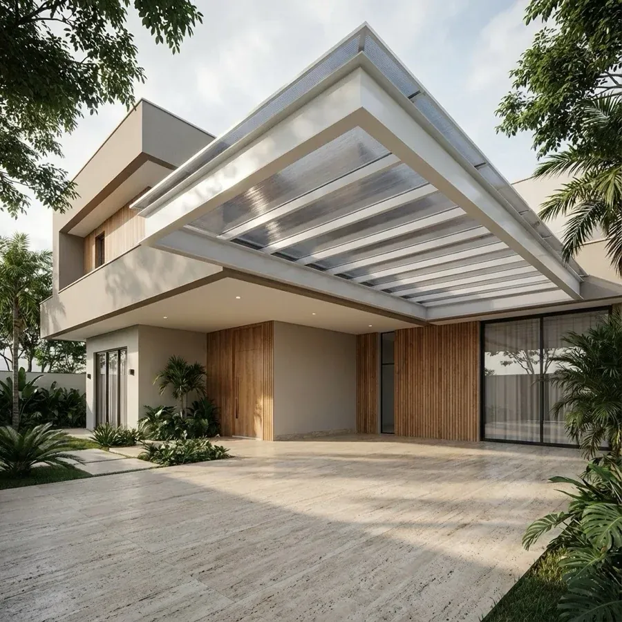 Toldo de Policarbonato Compacto — projeto e acabamento 2