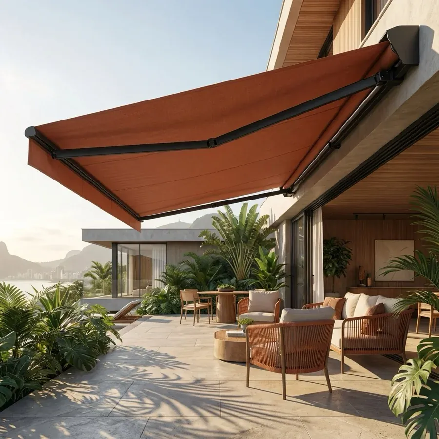 Toldo Fixo de Lona Sintética PVC — projeto e acabamento 1